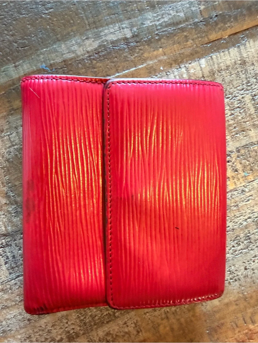 Louis Vuitton Red Epi Leather Bifold Wallet